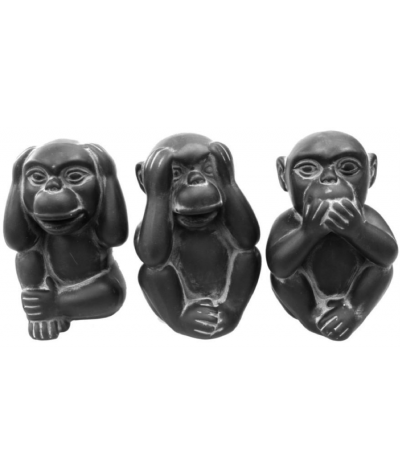Set de 3 singes sagesse noir