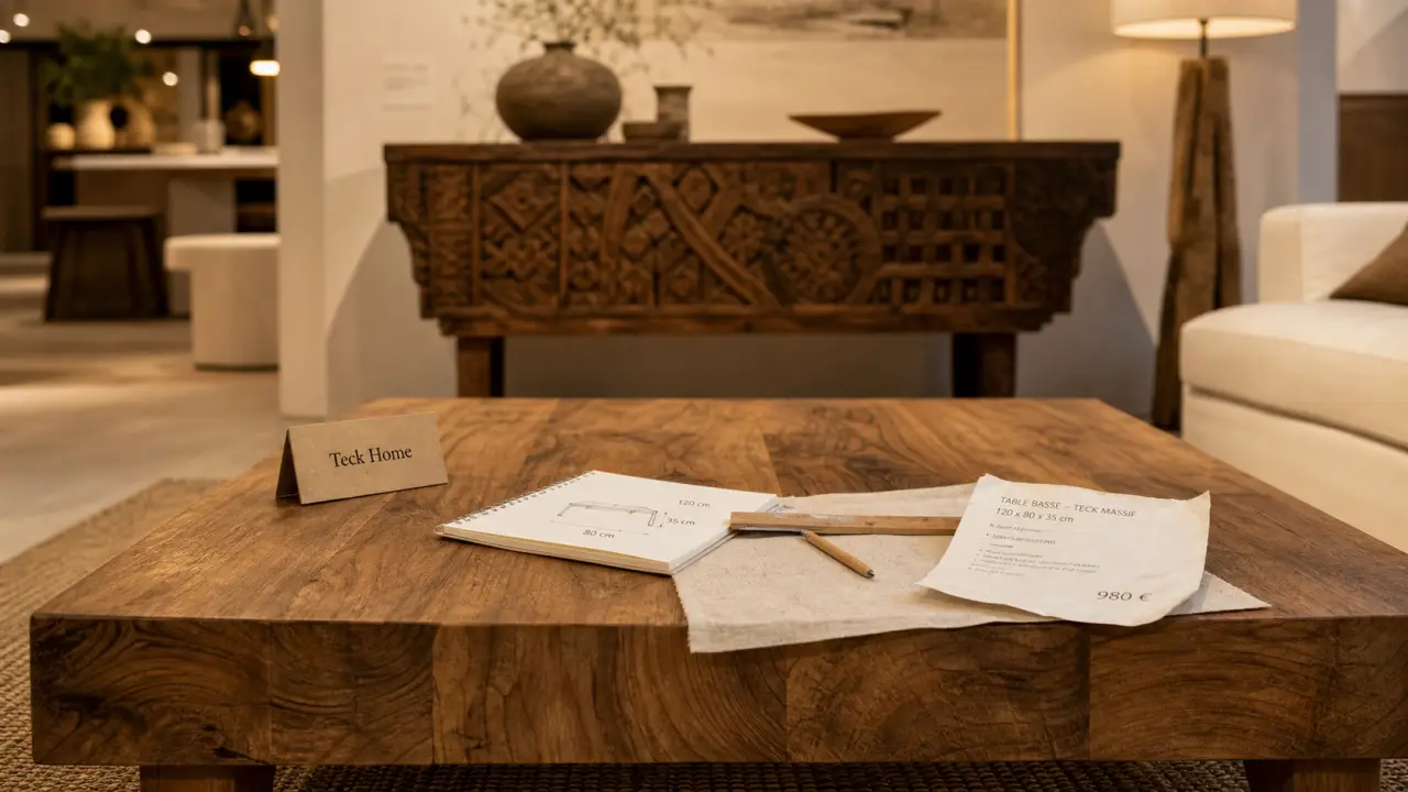 Teckhome Paris 14e : table basse en teck massif et meubles sur commande