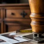 pied en bois pour meuble : platine métallique et fixation