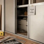 Poser une porte de placard coulissante : rails et réglages, niveau et aplomb