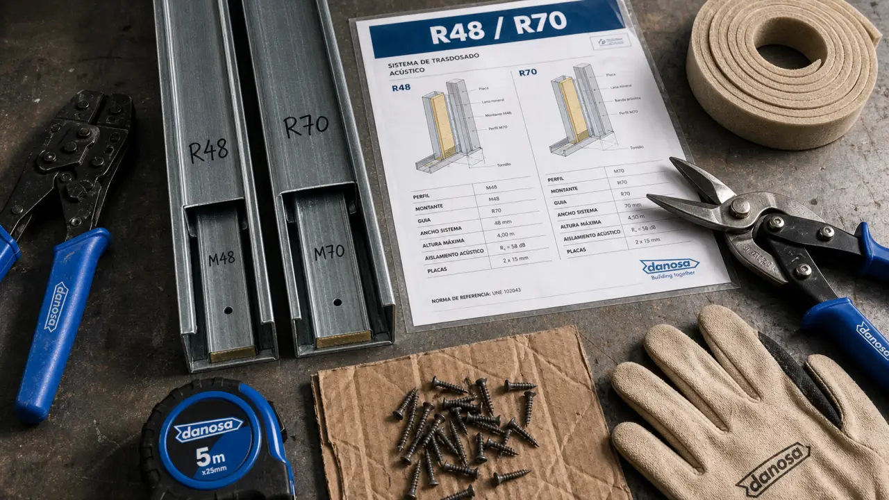 Rail pour placo R48 et R70, ossature solide