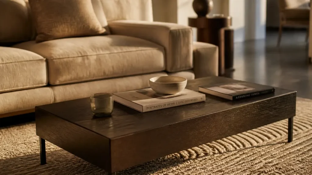 Table basse en bois foncé : ronde, rectangulaire ou gigogne, le bon modèle pour le salon