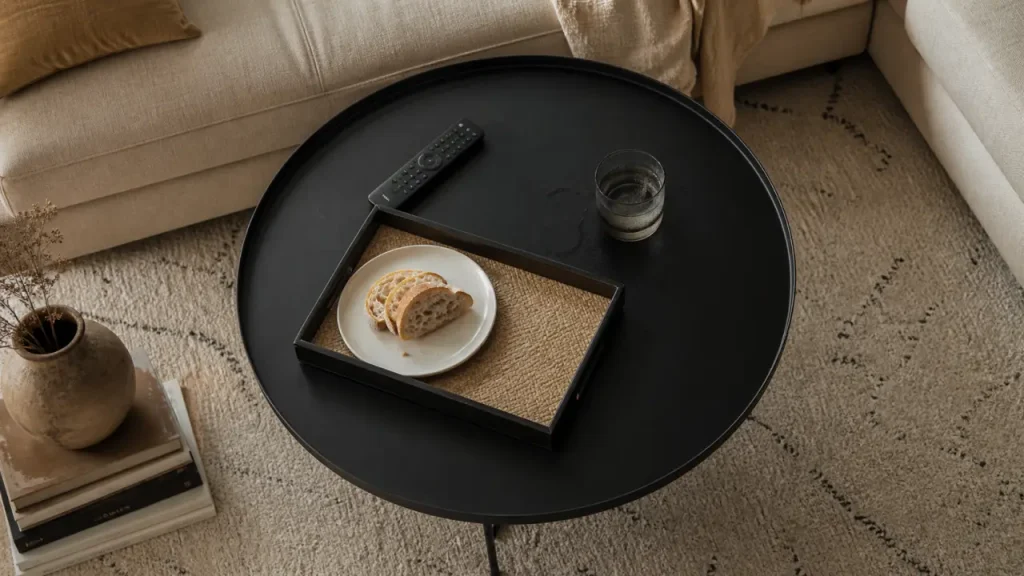 Table basse noire ronde, réhaussable ou avec tiroirs : laquelle choisir selon votre canapé ?
