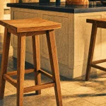 Tabouret teck pour bar, assise 75 cm