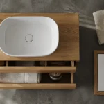 Tikamoon meuble salle de bain double vasque, vue zénithale