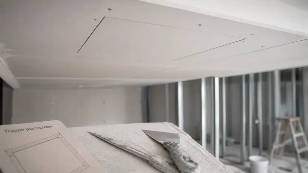 Plafond discret, air classe 4 ou coupe-feu EI 60 : quelle trappe de visite placoplatre choisir ?