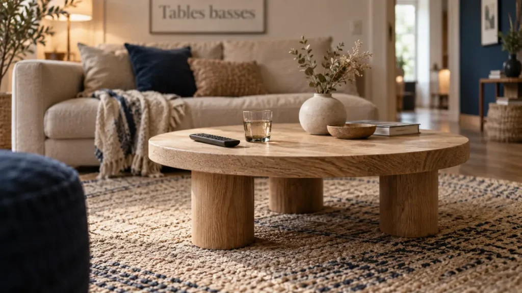 Table basse Atmosphera : choisissez 60, 80 ou 90 cm selon votre salon