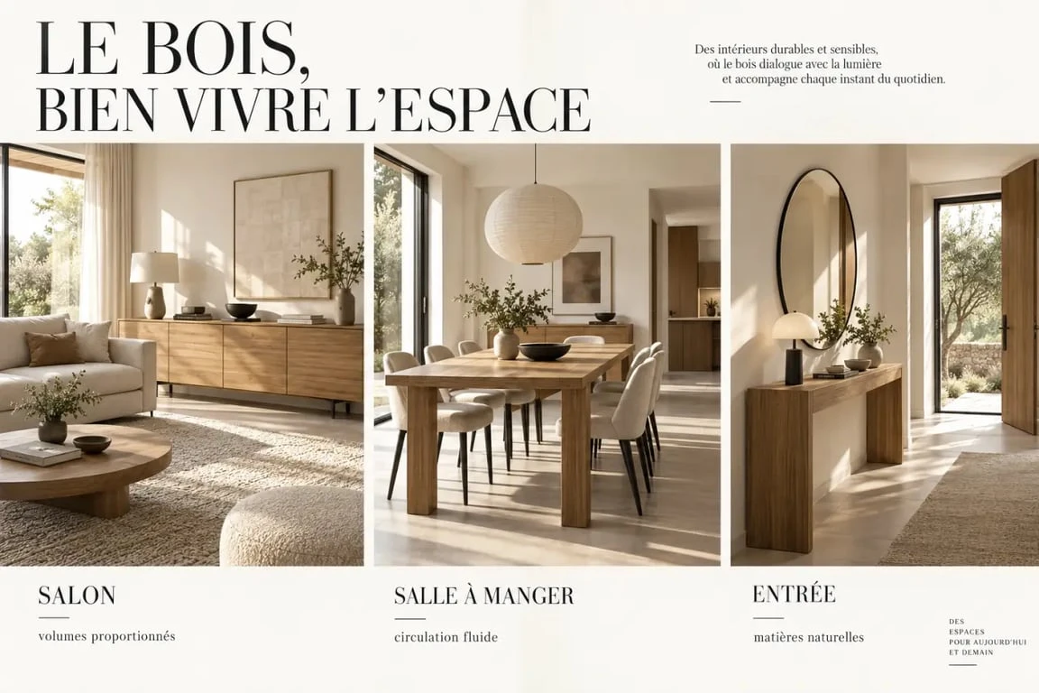 Inspiration d’aménagement intérieur avec plusieurs meubles en bois