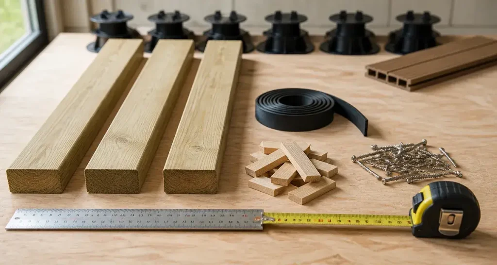 Lambourde pour terrasse bois : dimensions, essences et règles de pose selon le DTU 51.4