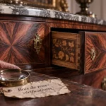 Meuble en bois de rose, vérifications du placage et des tiroirs