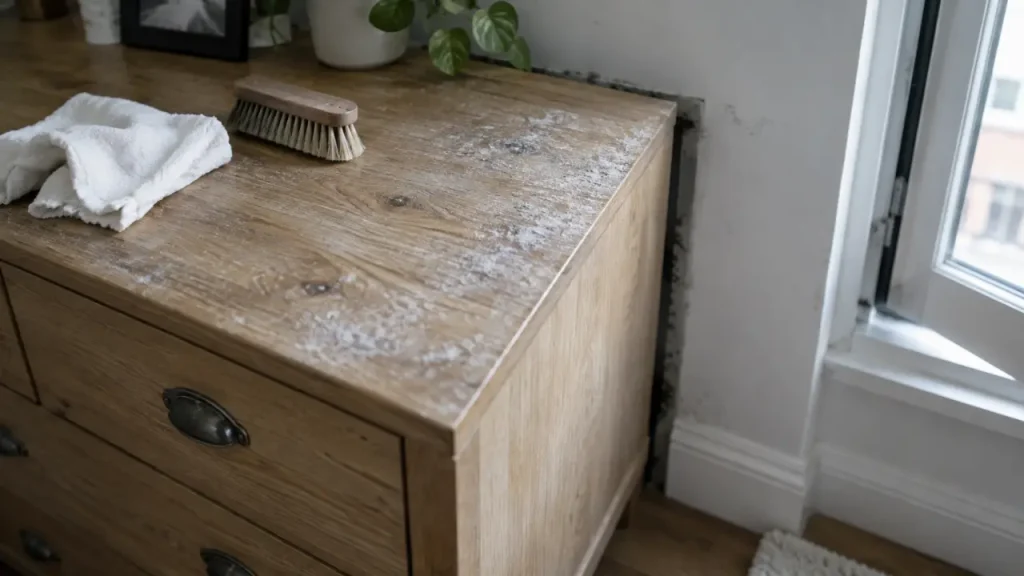 Moisissure blanche sur un meuble en bois : comment la retirer sans détremper les fibres