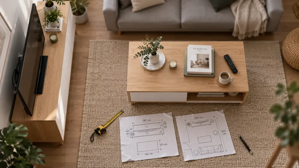 Ensemble meuble TV et table basse : un salon coordonné sans encombrer l’espace