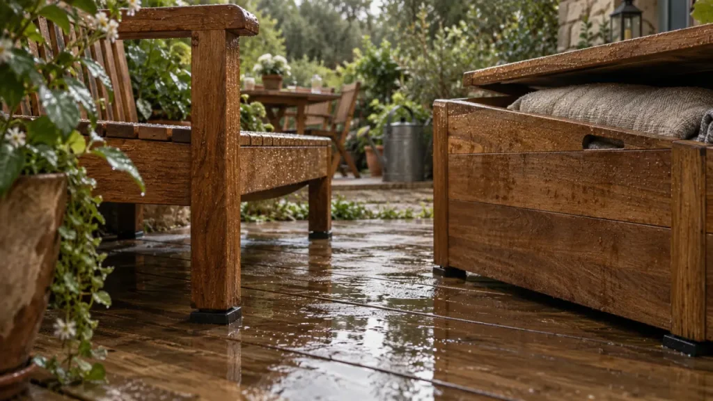 Meuble en bois pour extérieur : le mauvais emplacement qui accélère son vieillissement