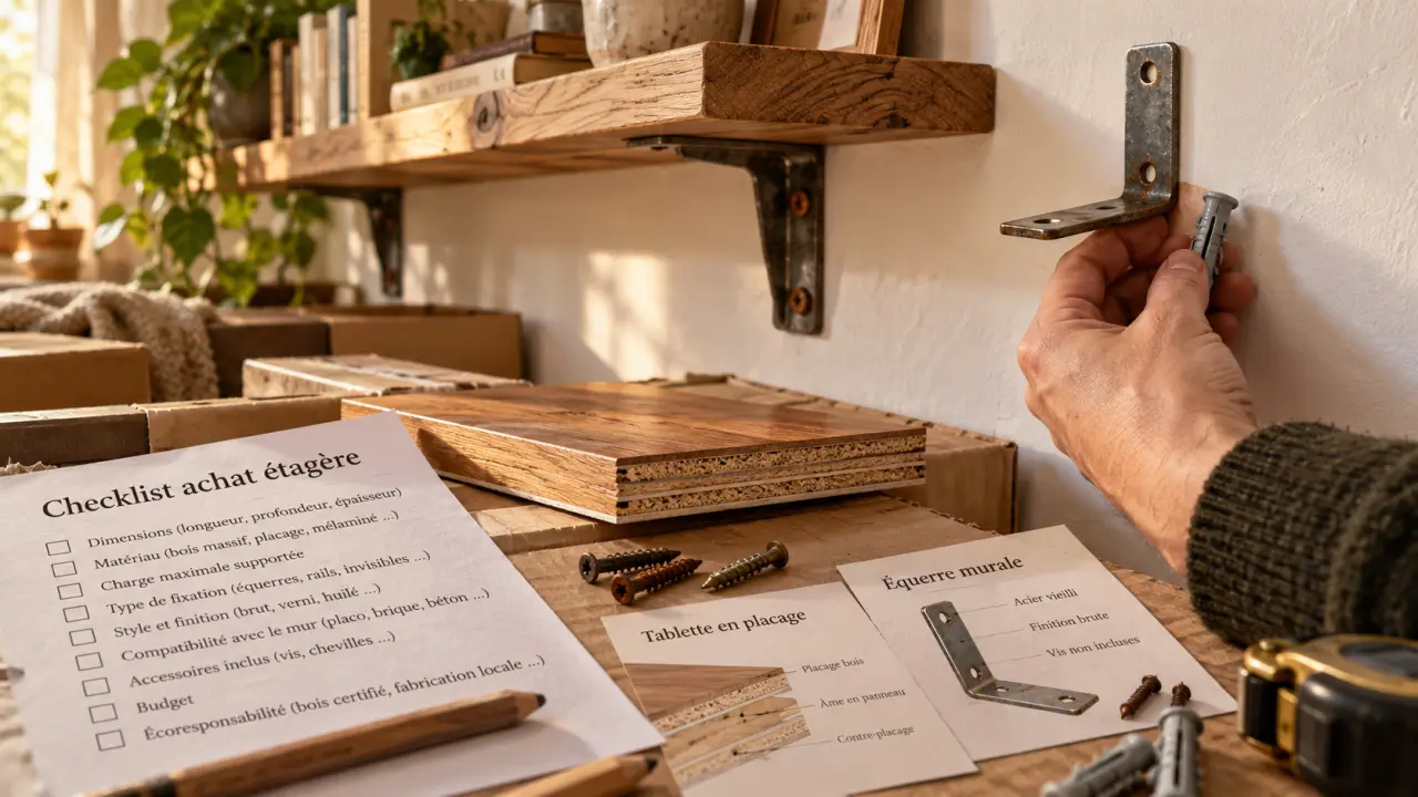 Meuble etagere en bois : checklist avant achat, main pose équerre