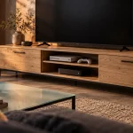 Meuble tele en bois clair, dimensions à vérifier