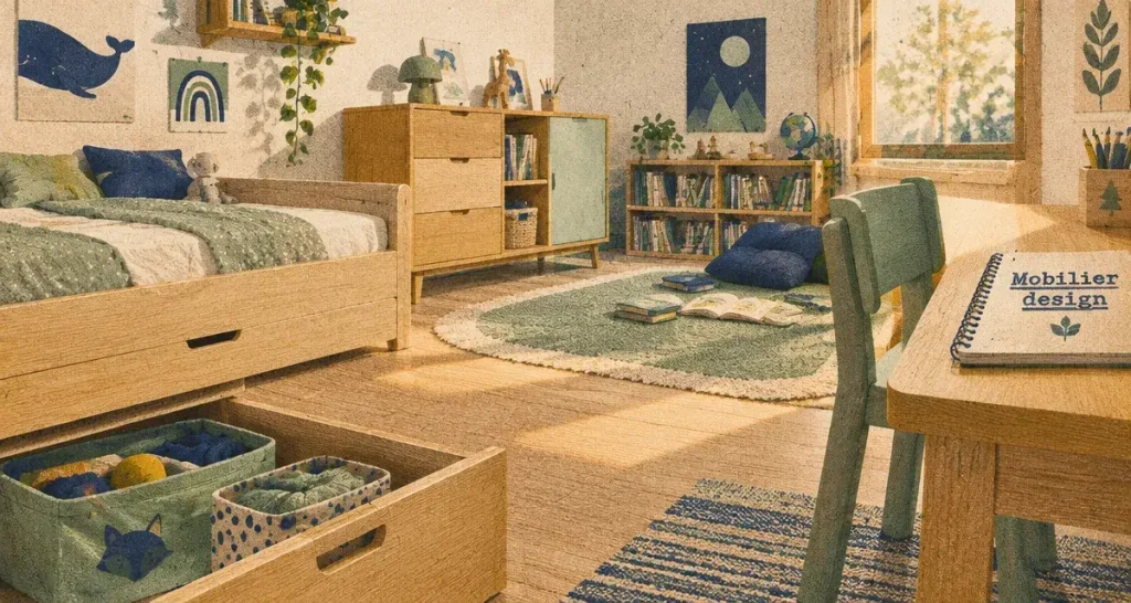 Le mobilier enfant design structure la chambre sans la surcharger