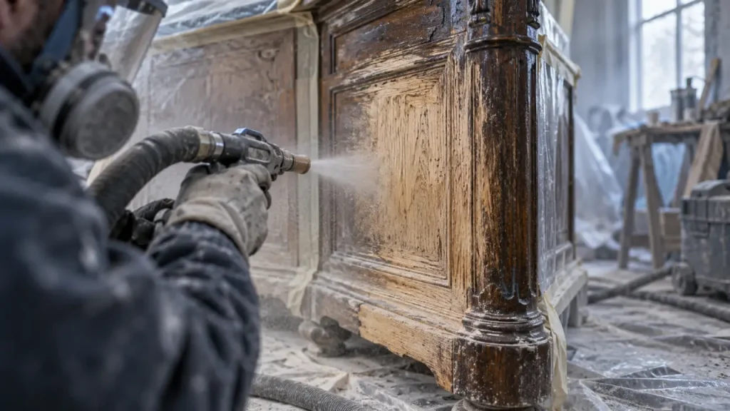 Sablage d’un meuble en bois : décaper sans creuser les fibres
