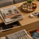 Table basse rangement pour gagner de la place sans encombrer le salon